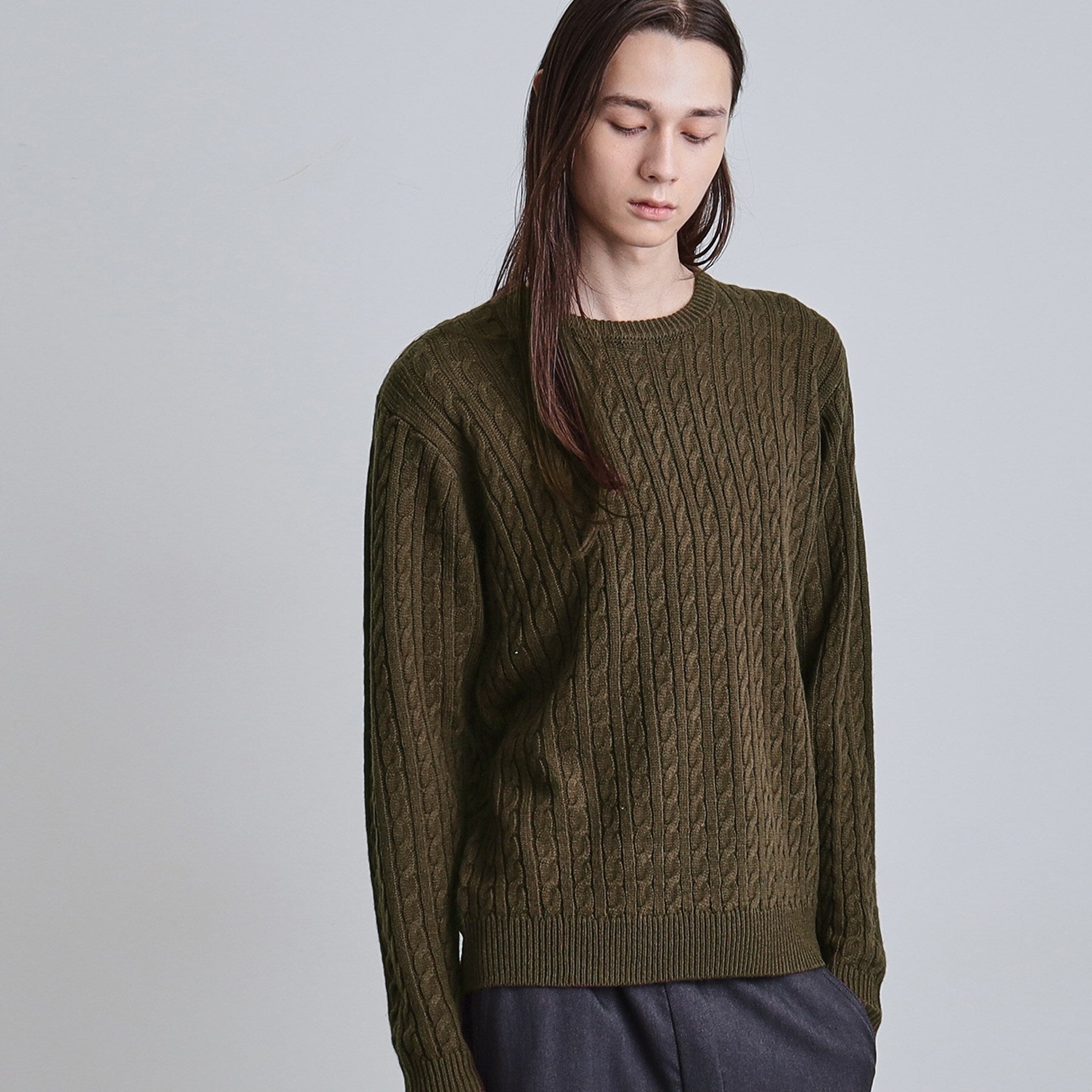 ティーケー タケオ キクチ tk.TAKEO KIKUCHI ケーブルクルーネックニット （オフホワイト(003)） オフホワイト(003)