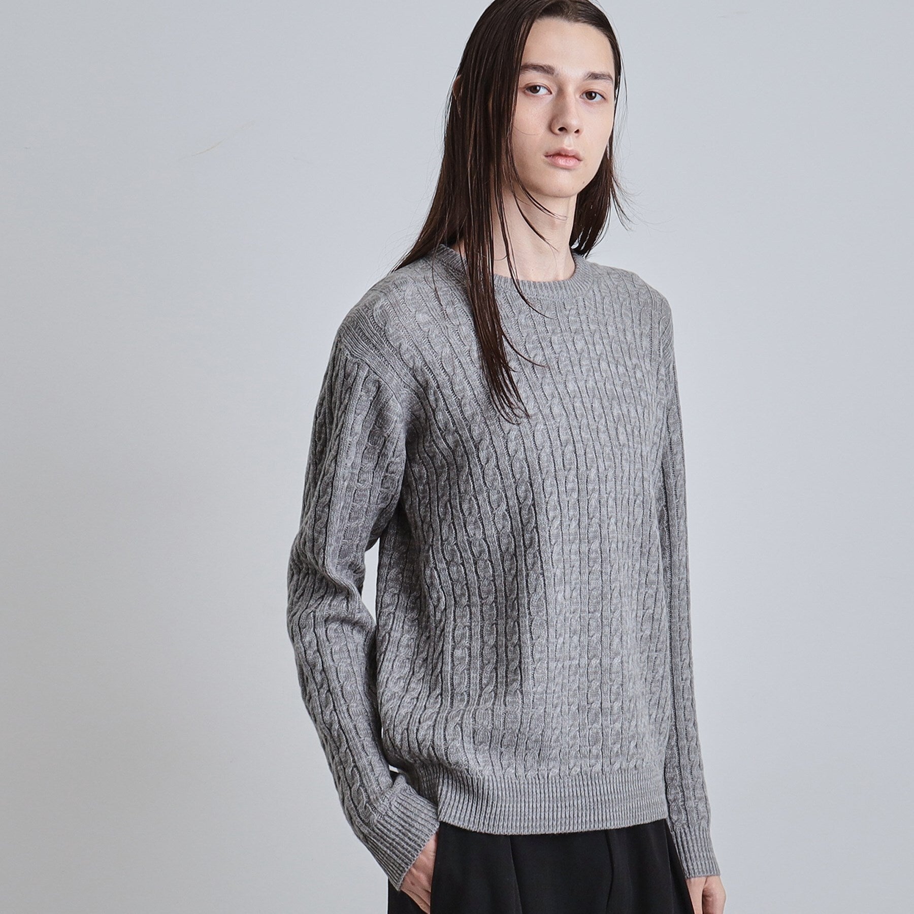 ティーケー タケオ キクチ tk.TAKEO KIKUCHI ケーブルクルーネックニット （オフホワイト(003)） オフホワイト(003)