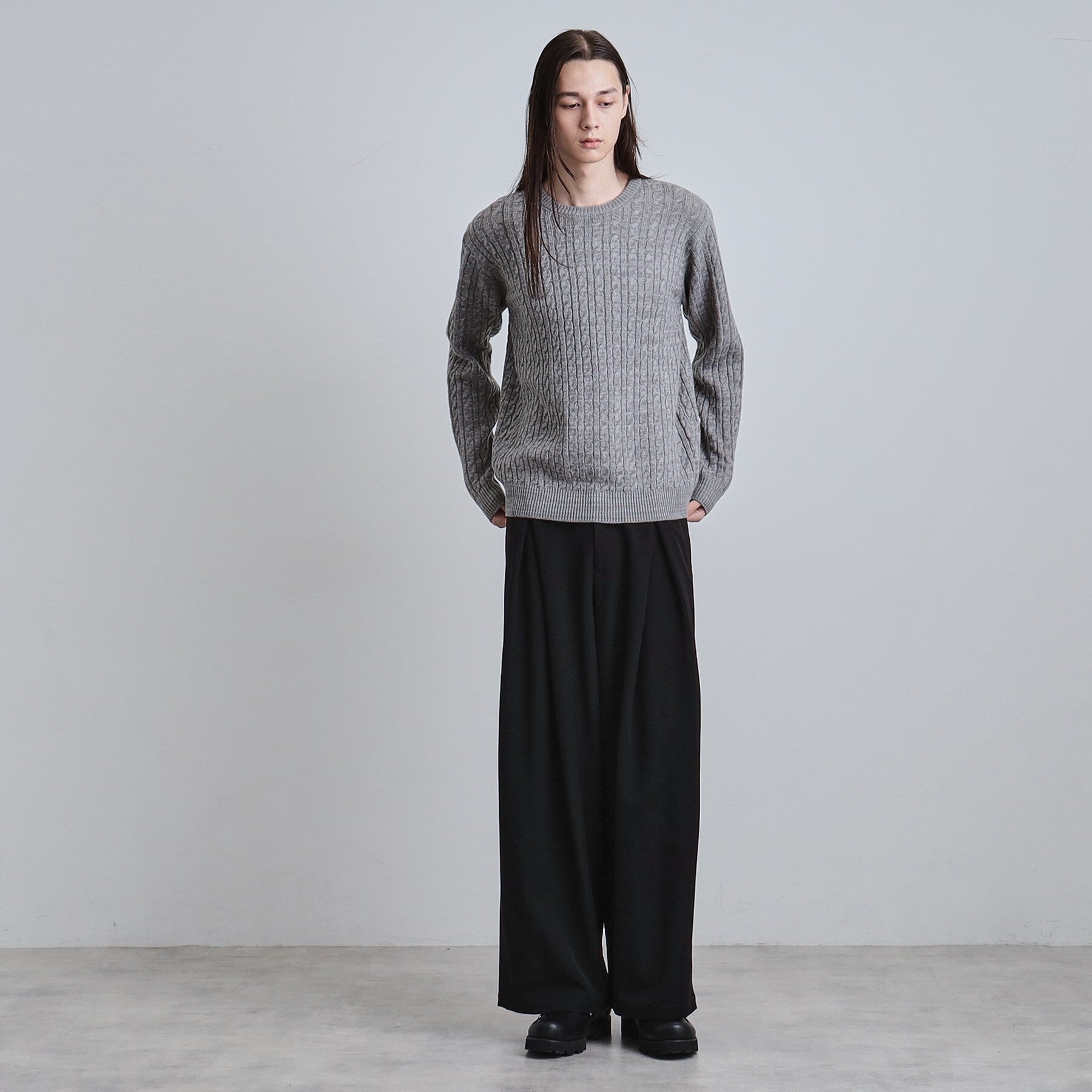 ティーケー タケオ キクチ tk.TAKEO KIKUCHI ケーブルクルーネックニット （オフホワイト(003)） オフホワイト(003)