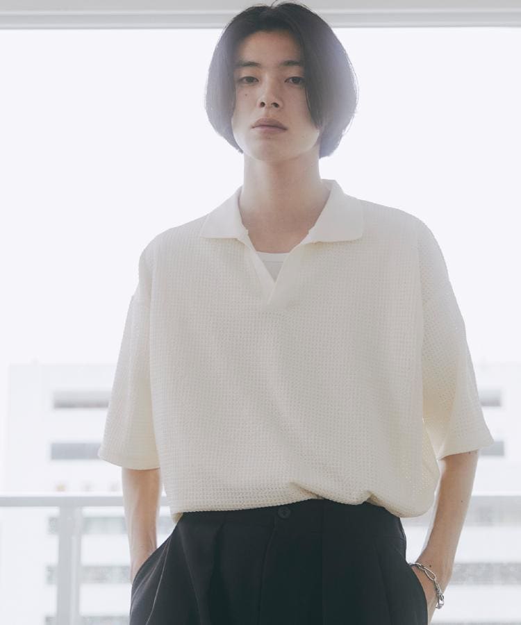 ティーケー タケオ キクチ tk.TAKEO KIKUCHI スキッパーポロシャツ （ブルー(091)） ブルー(091)