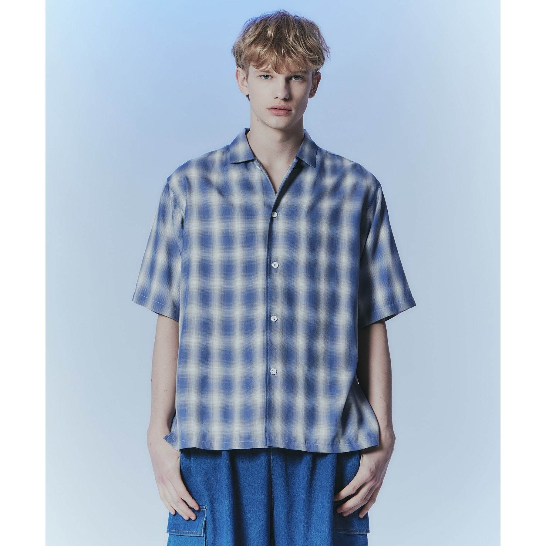 TK TAKEO KIKUCHI Ombre Check Shirt