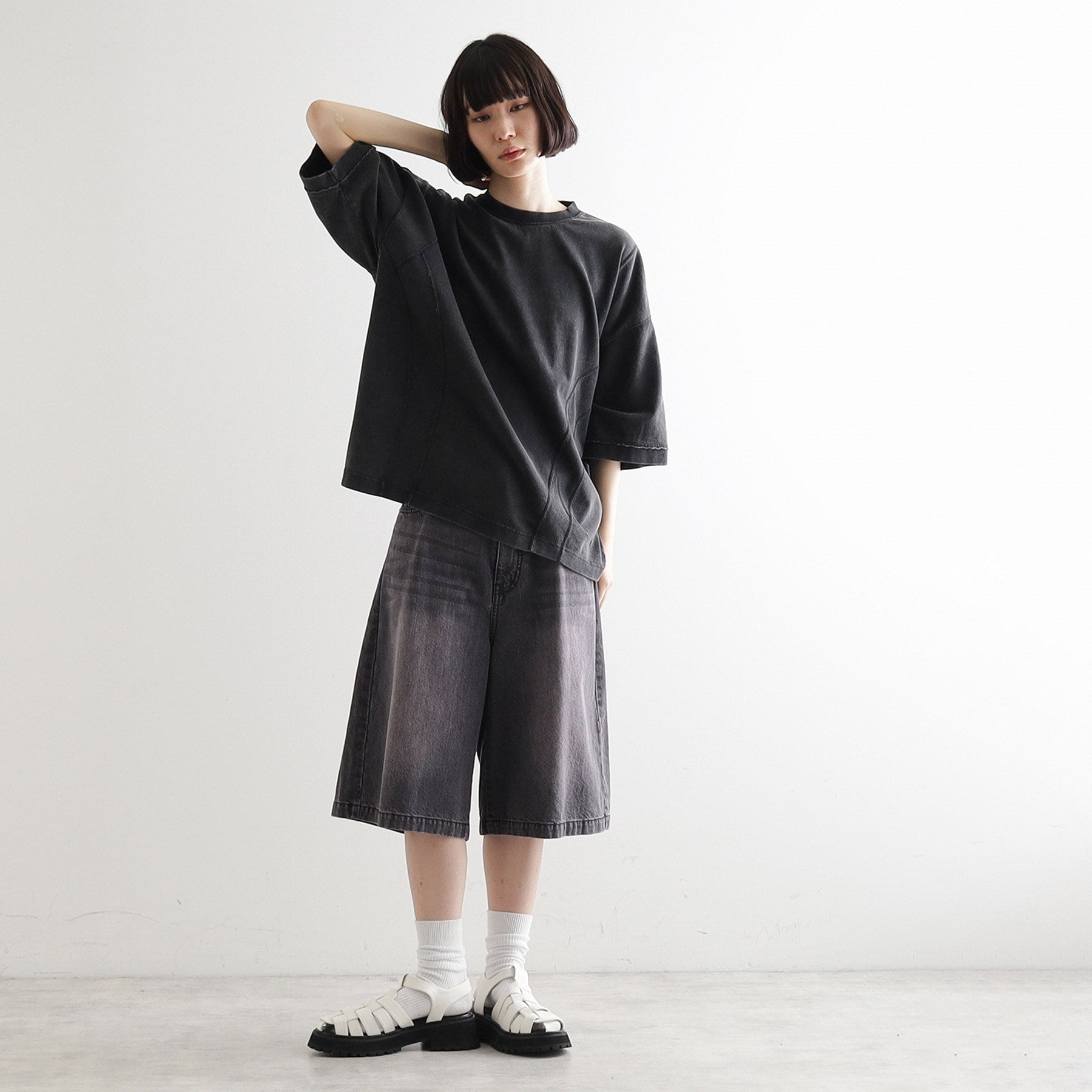 ティーケー タケオ キクチ tk.TAKEO KIKUCHI ビンテージクロップドTシャツ （ブラック(019)） ブラック(019)