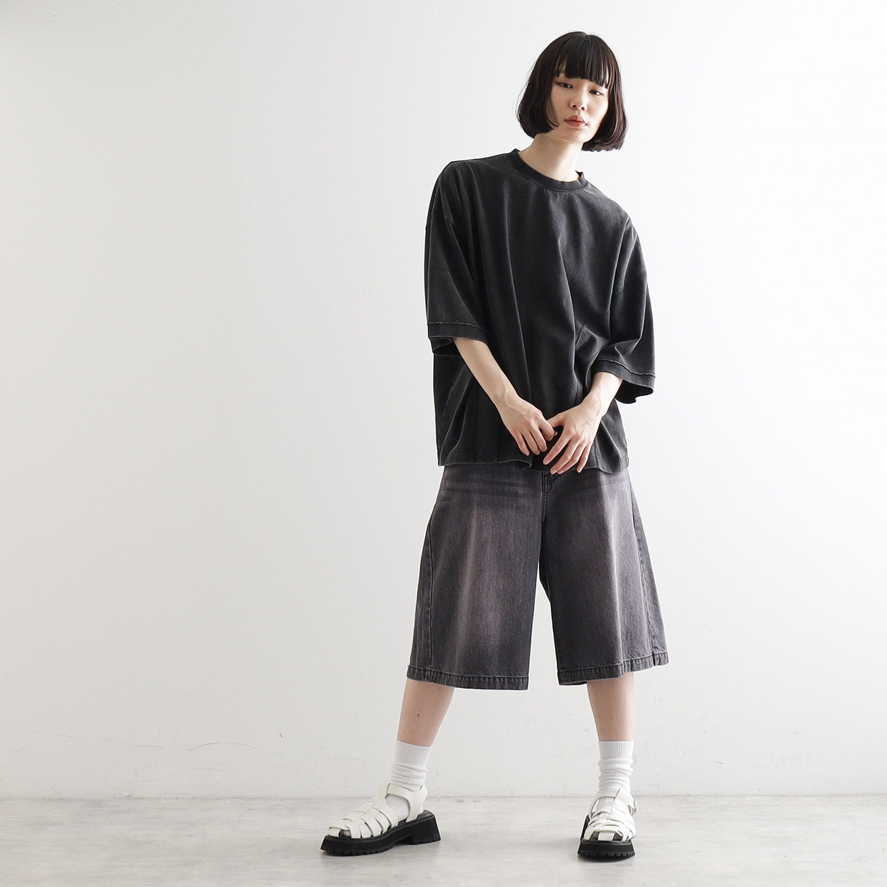 ティーケー タケオ キクチ tk.TAKEO KIKUCHI ビンテージクロップドTシャツ （ブラック(019)） ブラック(019)
