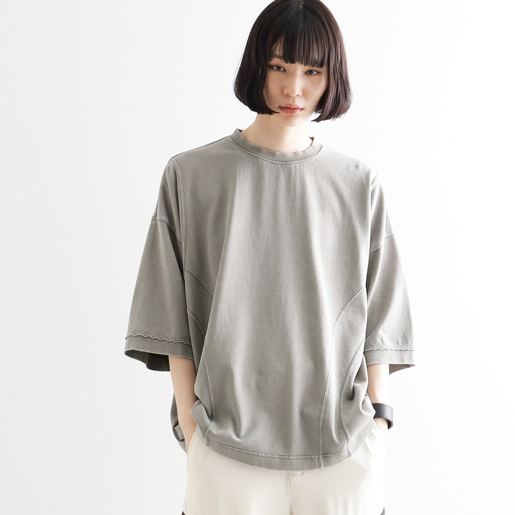 ティーケー タケオ キクチ tk.TAKEO KIKUCHI ビンテージクロップドTシャツ （オリーブグリーン(026)） オリーブグリーン(026)