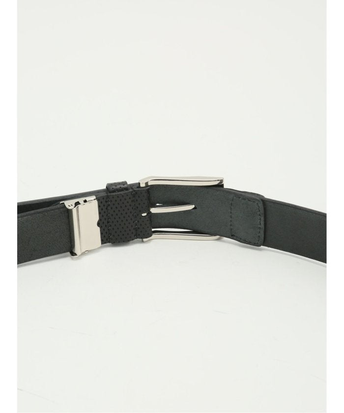 グランバック GRAND-BACK 【大きいサイズ】キース/KIETH 日本製 ドット型押し オイルレザーベルト （黒） 黒