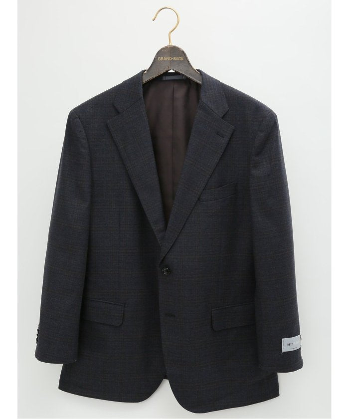 グランバック GRAND-BACK 【大きいサイズ】グランバック/GRANDーBACK ウール混 2ボタン2ピーススーツ 千鳥グレー メンズ セットアップ ジャケット ビジネス カジュアル 通勤  （グレー） グレー