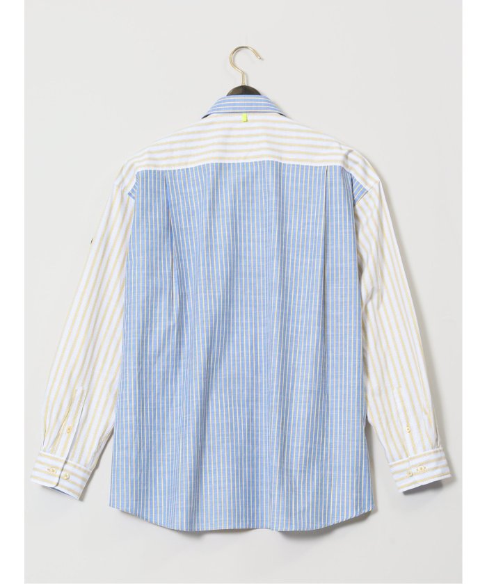 【大きいサイズ】シナコバ/SINA COVA 綿ストライプ柄 ボタンダウン長袖シャツ （黄） メンズ シャツ カジュアル トップス インナー 長袖 ギフト プレゼント ライトアウター カーディガン アウター 黄