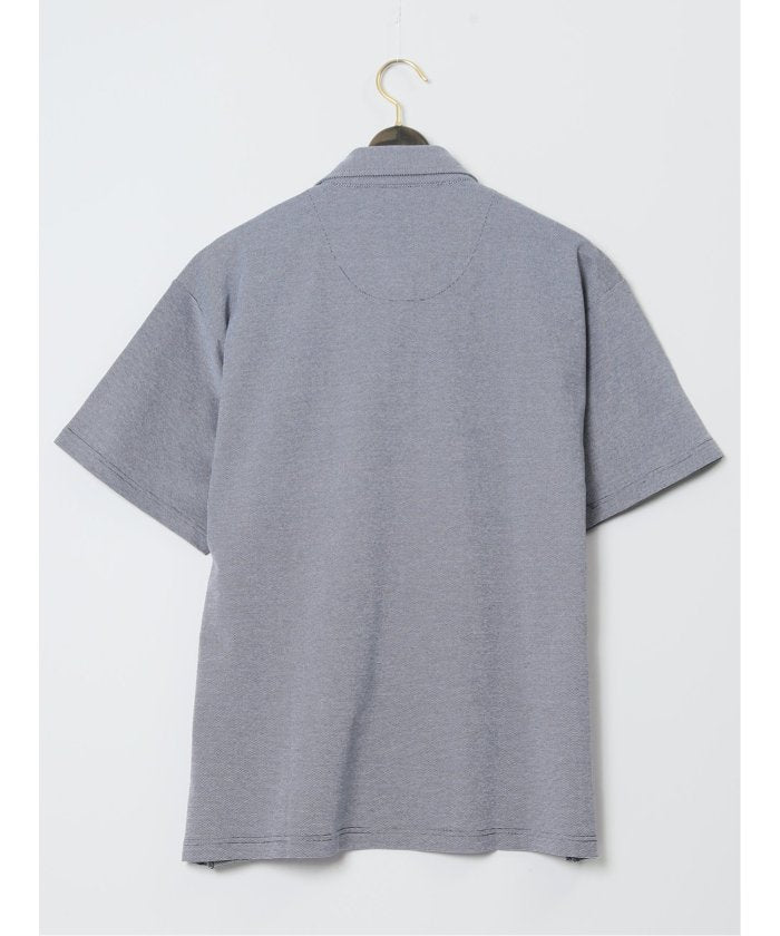 【大きいサイズ】ジム/GIM 鹿の子 ワイドカラー半袖ポロシャツ （ダルブルー） メンズ Tシャツ カットソー カジュアル インナー トップス ギフト プレゼント ダルブルー