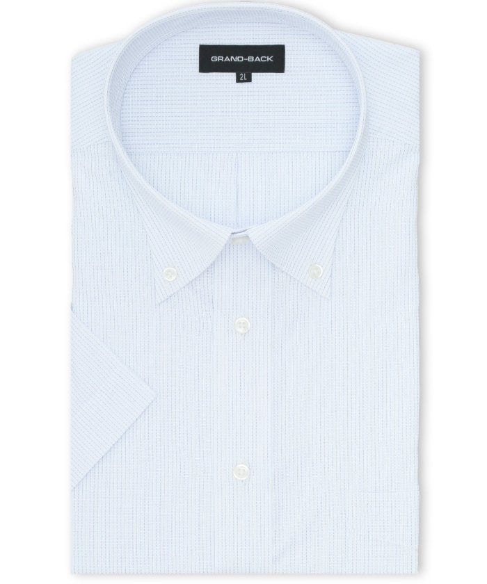 【大きいサイズ】 形態安定 ボタンダウン半袖シャツ （サックス） 半袖 シャツ メンズ ワイシャツ ビジネス ノーアイロン 形態安定 yシャツ 速乾 サックス