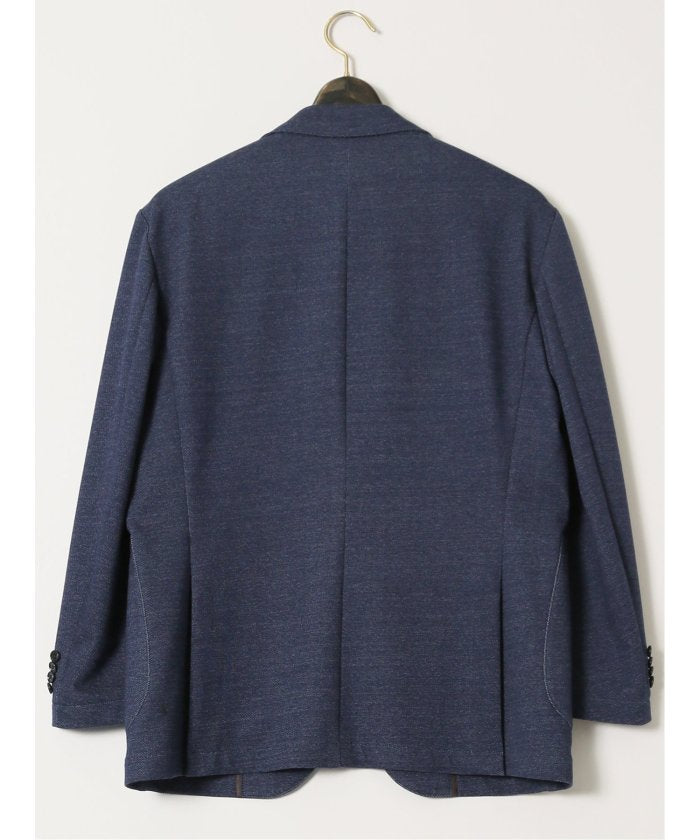 グランバック GRAND-BACK 【大きいサイズ】グランバック/GRAND-BACK ストレッチジャージ インディゴ 2ボタンジャケット(セットアップ可能) （青） 青