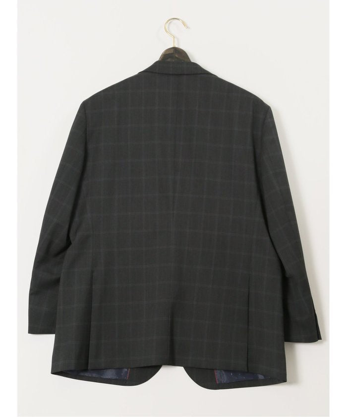 グランバック GRAND-BACK 【大きいサイズ】グランバック/GRAND-BACK ウール混 2ボタン2ピーススーツ チェックグレー （グレー） グレー