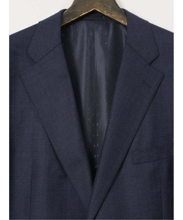 グランバック GRAND-BACK 【大きいサイズ】グランバック/GRAND-BACK SUPER140'S シルク混ウール 2ボタン2ピーススーツ （紺） 紺