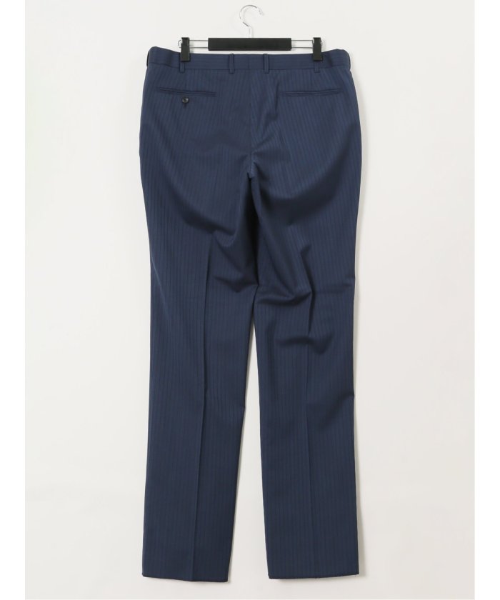 グランバック GRAND-BACK 【大きいサイズ】グランバック/GRAND-BACK ウール混 2ボタン2ピーススーツ ストライプ青 （青） 青