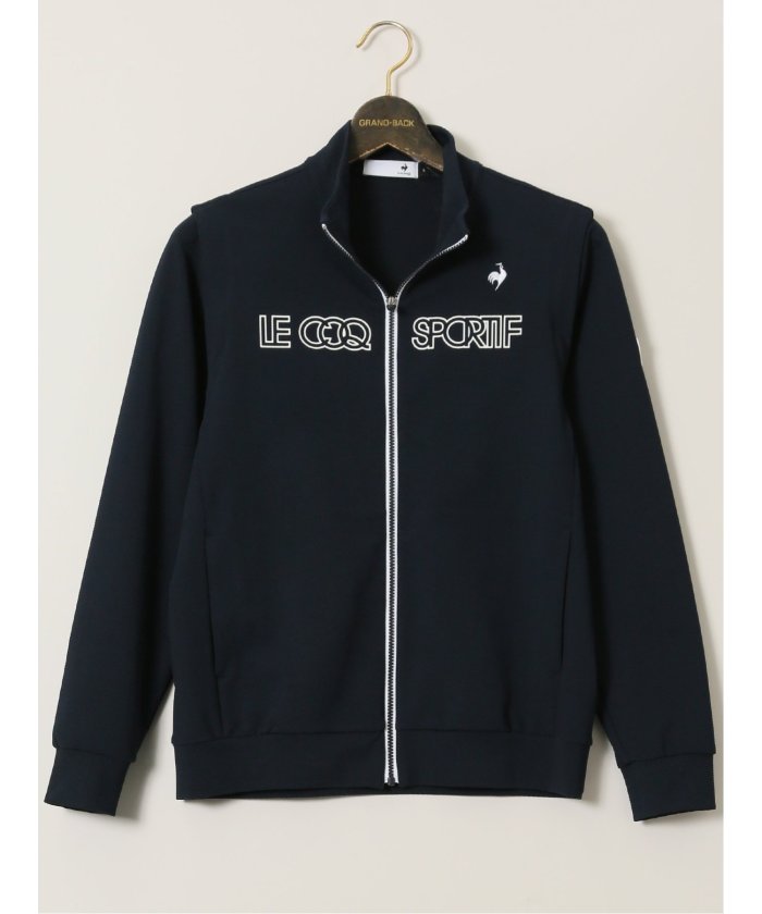 グランバック GRAND-BACK 【大きいサイズ】ルコックスポルティフ ゴルフ/le coq sportif GOLF 袖ディタッチャブル 2WAYジャケット （紺） 紺