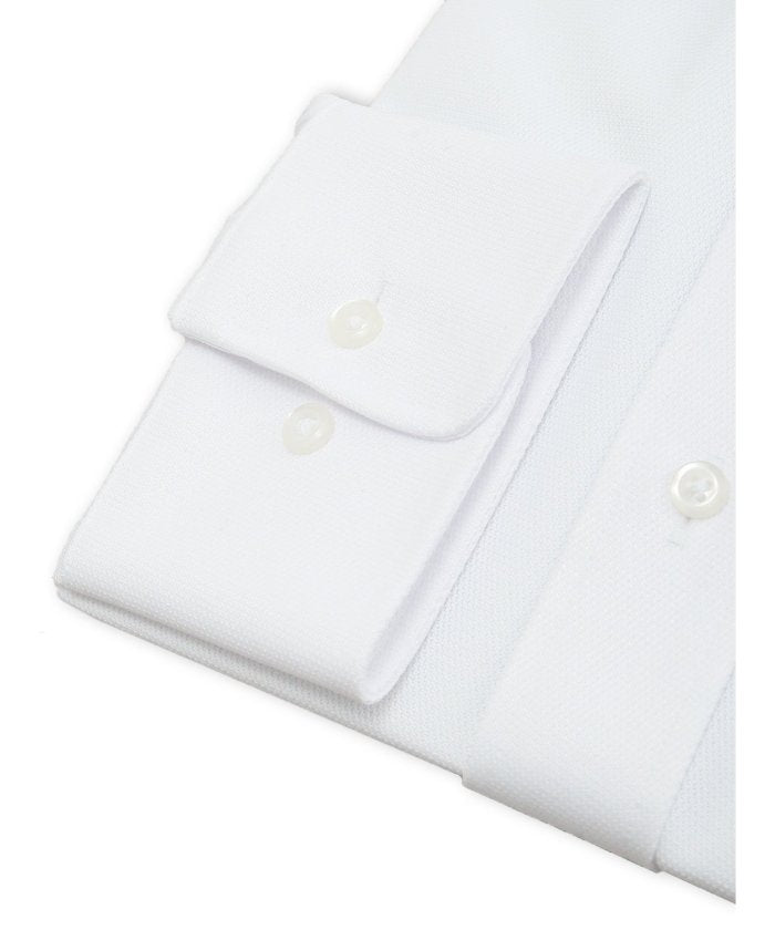 グランバック GRAND-BACK 【大きいサイズ】グランバック/GRAND-BACK ノンアイロンストレッチ セミワイドカラー長袖ニットシャツ （白） 白