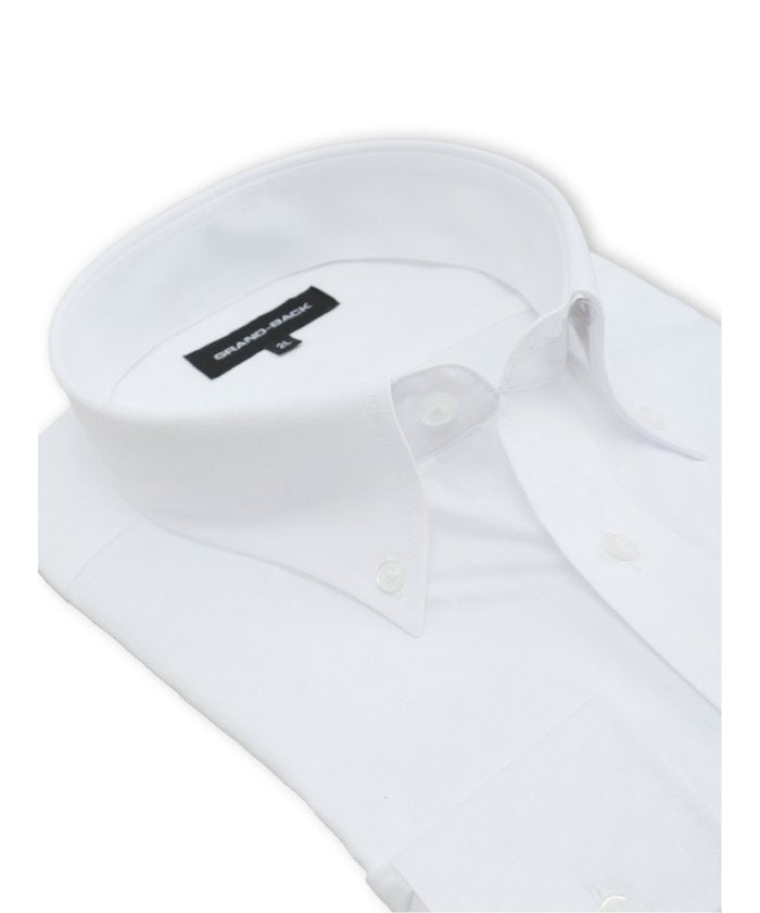 グランバック GRAND-BACK 【大きいサイズ】グランバック/GRAND-BACK 形態安定 ボタンダウン長袖シャツ （白） 白