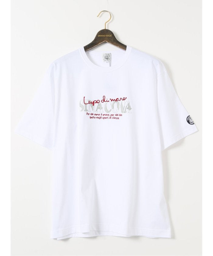 グランバック GRAND-BACK 【大きいサイズ】シナコバ/SINA COVA 綿 シルケット クルーネック 半袖 Tシャツ （白） 白