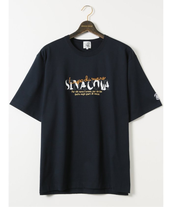 グランバック GRAND-BACK 【大きいサイズ】シナコバ/SINA COVA 綿 シルケット クルーネック 半袖 Tシャツ （白） 白