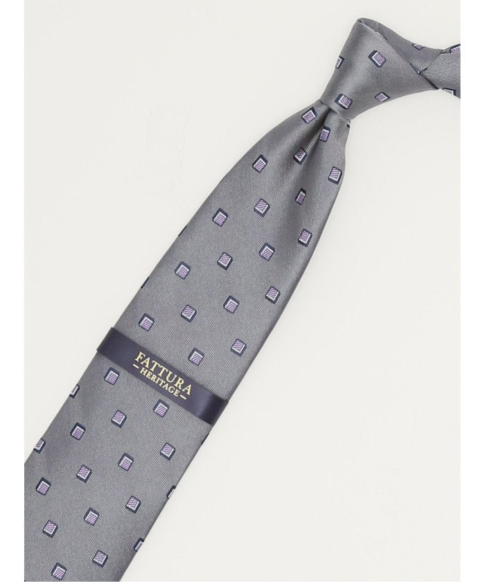 ファットゥーラ/FATTURA シルク撥水加工 レギュラータイ 8.0cm幅 （グレー） グレー