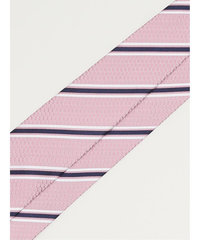 ファットゥーラ/FATTURA シルク撥水加工 レギュラータイ 8.0cm幅 （ピンク） 紺