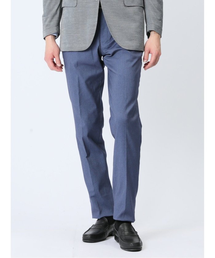 エムエフエディトリアル m.f.editorial スーパーストレッチ スリムフィット ノータックスラックス カルゼブルー メンズ パンツ ボトム ストレッチ 伸びる カジュアル ビジネス 通勤 仕事