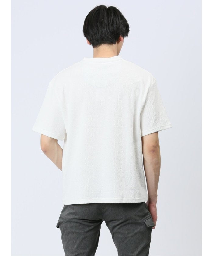 エムエフエディトリアル m.f.editorial ふくれカルゼ Vネック半袖Tシャツ メンズ Tシャツ カットソー カジュアル インナー トップス ギフト プレゼント （白） 白
