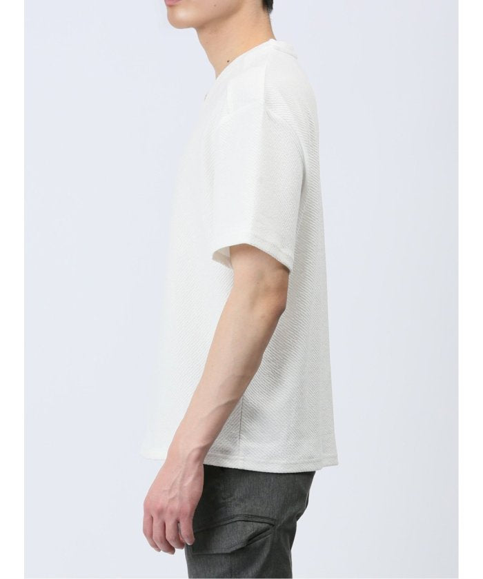 エムエフエディトリアル m.f.editorial ふくれカルゼ Vネック半袖Tシャツ メンズ Tシャツ カットソー カジュアル インナー トップス ギフト プレゼント （白） 白