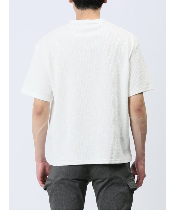 エムエフエディトリアル m.f.editorial ふくれカルゼ Vネック半袖Tシャツ メンズ Tシャツ カットソー カジュアル インナー トップス ギフト プレゼント （白） 白