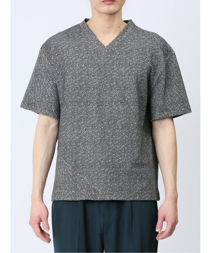 エムエフエディトリアル m.f.editorial ふくれカルゼ Vネック半袖Tシャツ メンズ Tシャツ カットソー カジュアル インナー トップス ギフト プレゼント （白） 白