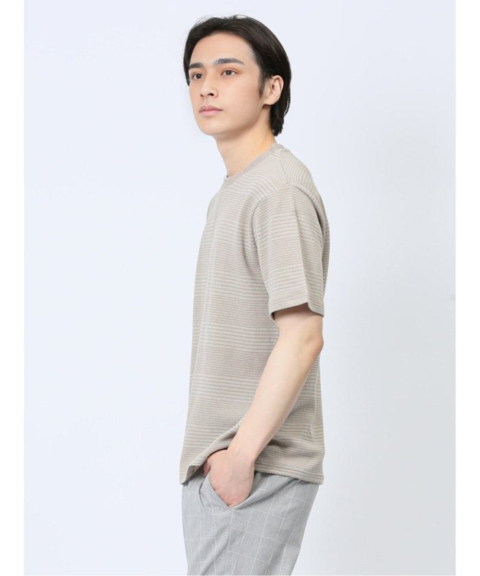 エムエフエディトリアル m.f.editorial ポップコーンボーダー フェイククルーネック半袖Tシャツ メンズ Tシャツ カットソー カジュアル インナー トップス ギフト プレゼント （ライトグレー） ライトグレー