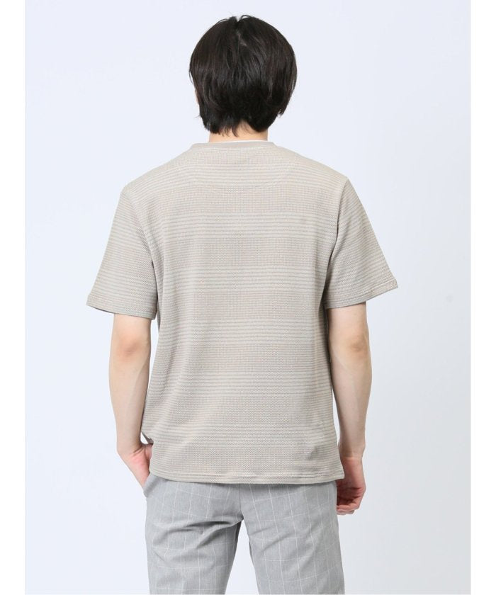 エムエフエディトリアル m.f.editorial ポップコーンボーダー フェイククルーネック半袖Tシャツ メンズ Tシャツ カットソー カジュアル インナー トップス ギフト プレゼント （ライトグレー） ライトグレー