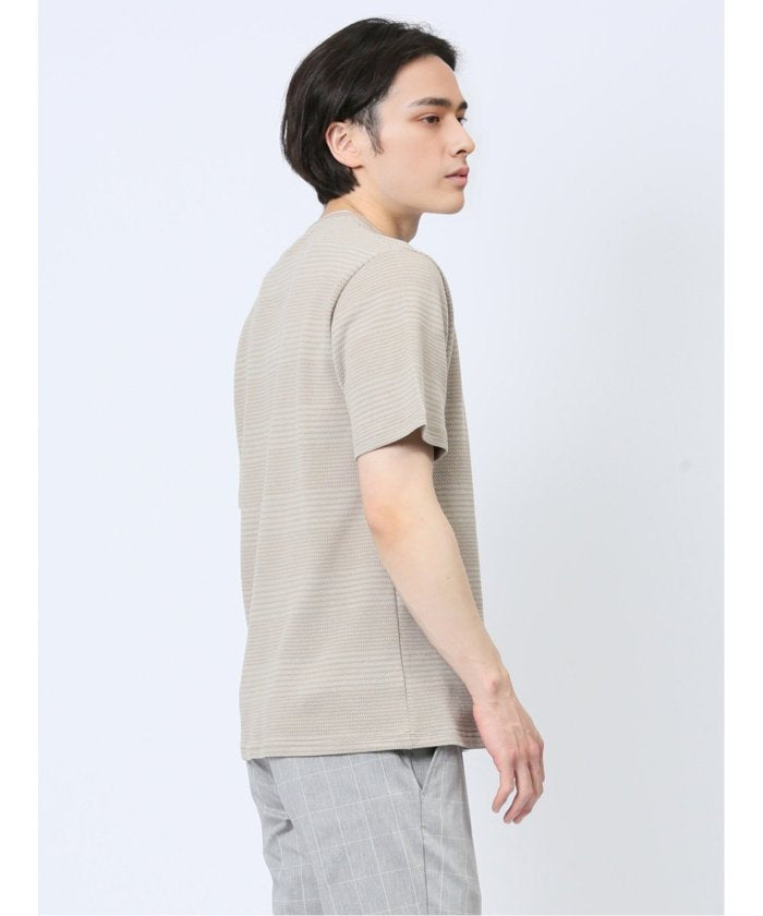エムエフエディトリアル m.f.editorial ポップコーンボーダー フェイククルーネック半袖Tシャツ メンズ Tシャツ カットソー カジュアル インナー トップス ギフト プレゼント （ライトグレー） ライトグレー