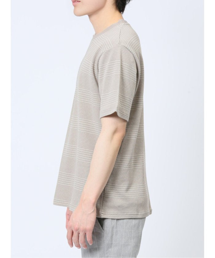 エムエフエディトリアル m.f.editorial ポップコーンボーダー フェイククルーネック半袖Tシャツ メンズ Tシャツ カットソー カジュアル インナー トップス ギフト プレゼント （ライトグレー） ライトグレー