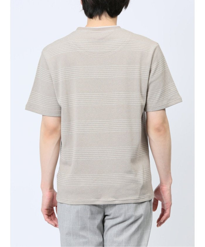 エムエフエディトリアル m.f.editorial ポップコーンボーダー フェイククルーネック半袖Tシャツ メンズ Tシャツ カットソー カジュアル インナー トップス ギフト プレゼント （ライトグレー） ライトグレー