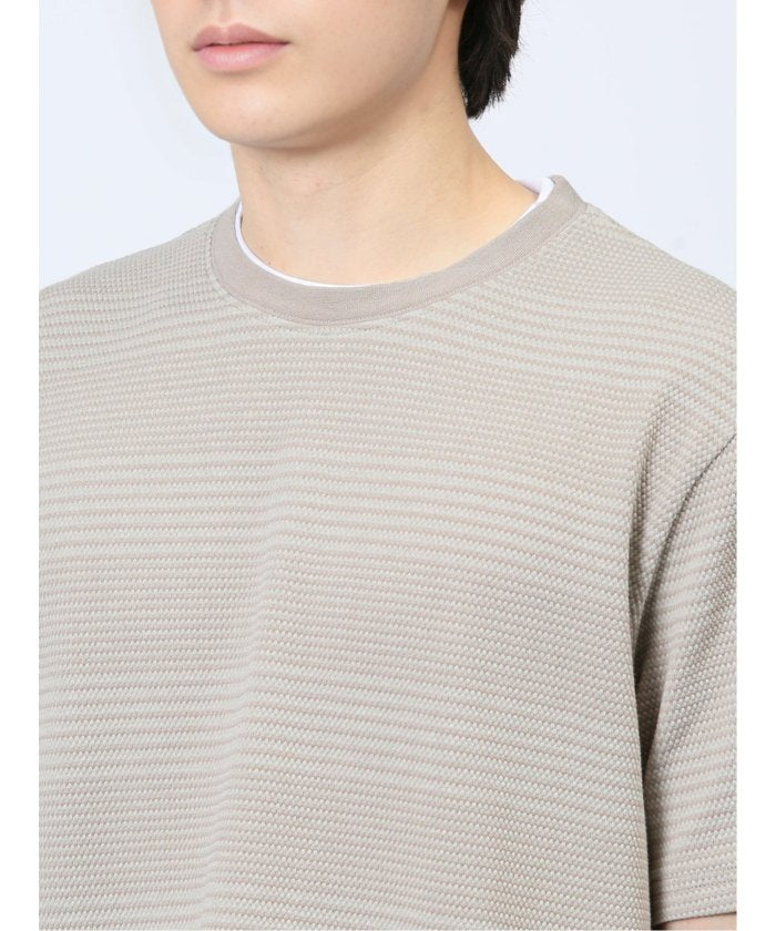 エムエフエディトリアル m.f.editorial ポップコーンボーダー フェイククルーネック半袖Tシャツ メンズ Tシャツ カットソー カジュアル インナー トップス ギフト プレゼント （ライトグレー） ライトグレー