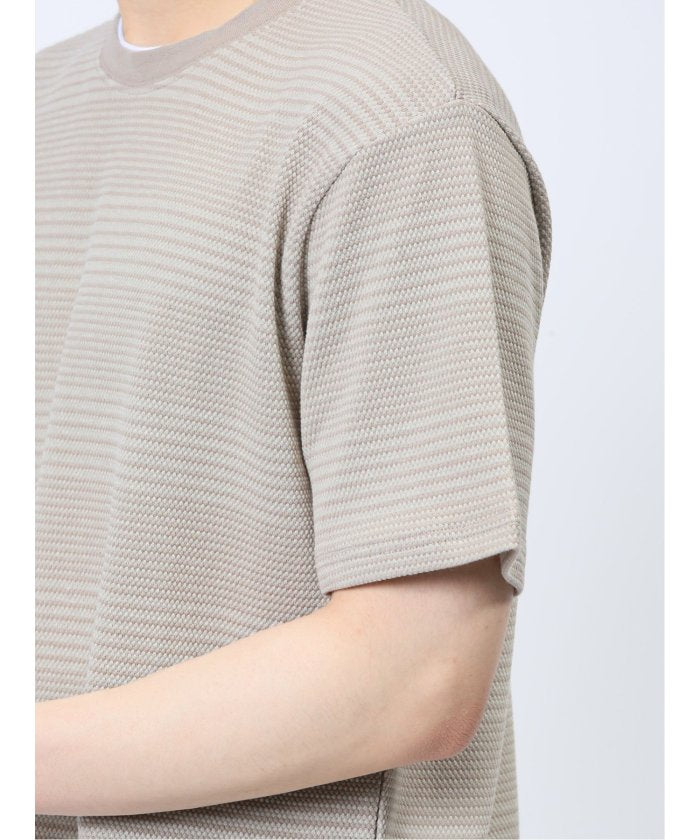エムエフエディトリアル m.f.editorial ポップコーンボーダー フェイククルーネック半袖Tシャツ メンズ Tシャツ カットソー カジュアル インナー トップス ギフト プレゼント （ライトグレー） ライトグレー