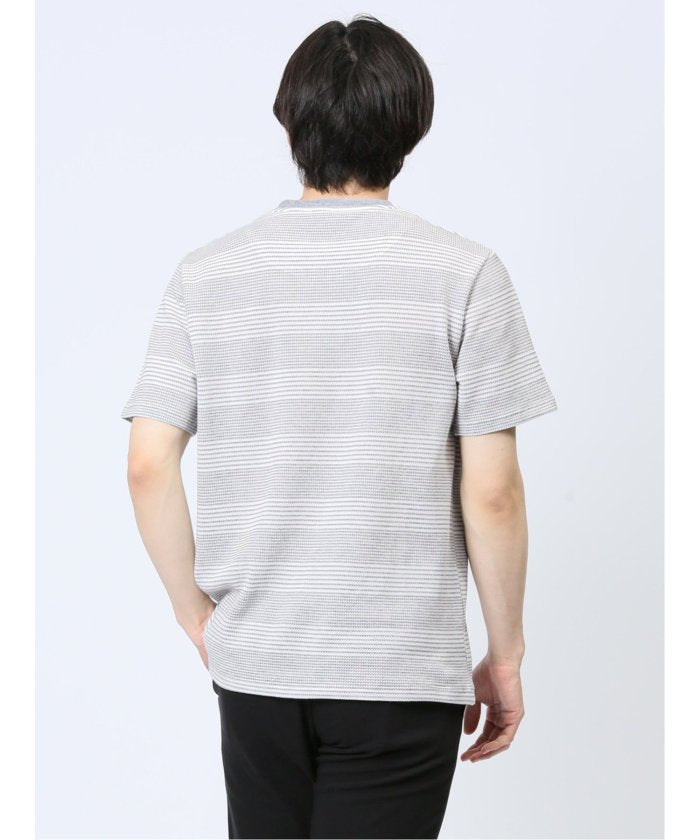 エムエフエディトリアル m.f.editorial ポップコーンボーダー フェイククルーネック半袖Tシャツ メンズ Tシャツ カットソー カジュアル インナー トップス ギフト プレゼント （ライトグレー） ライトグレー