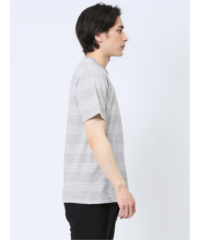 エムエフエディトリアル m.f.editorial ポップコーンボーダー フェイククルーネック半袖Tシャツ メンズ Tシャツ カットソー カジュアル インナー トップス ギフト プレゼント （ライトグレー） ライトグレー