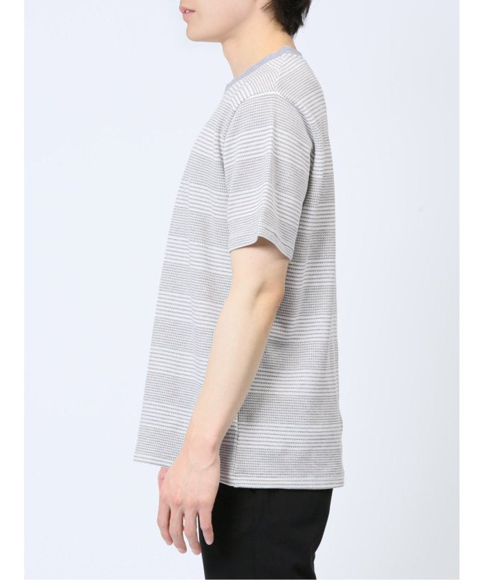エムエフエディトリアル m.f.editorial ポップコーンボーダー フェイククルーネック半袖Tシャツ メンズ Tシャツ カットソー カジュアル インナー トップス ギフト プレゼント （ライトグレー） ライトグレー