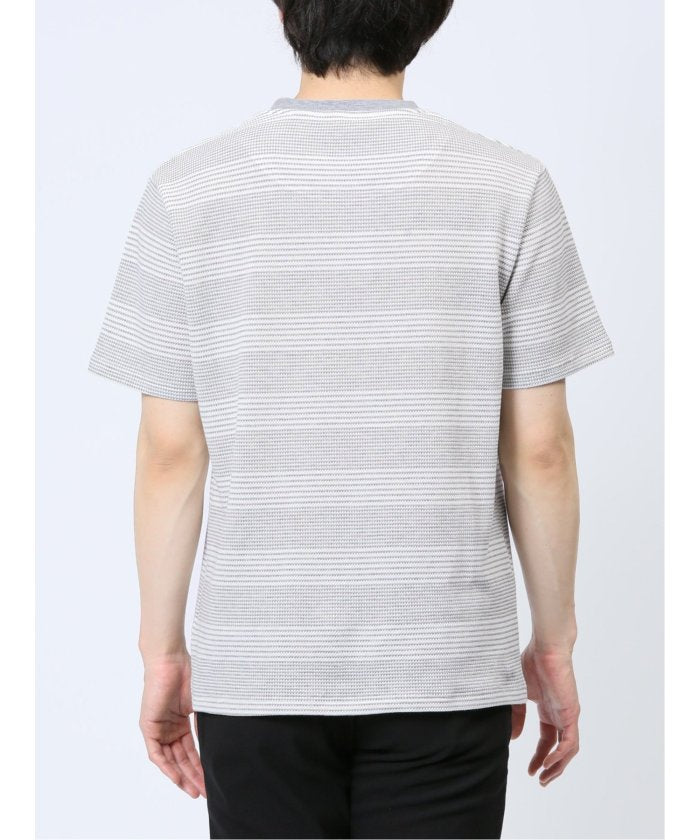 エムエフエディトリアル m.f.editorial ポップコーンボーダー フェイククルーネック半袖Tシャツ メンズ Tシャツ カットソー カジュアル インナー トップス ギフト プレゼント （ライトグレー） ライトグレー