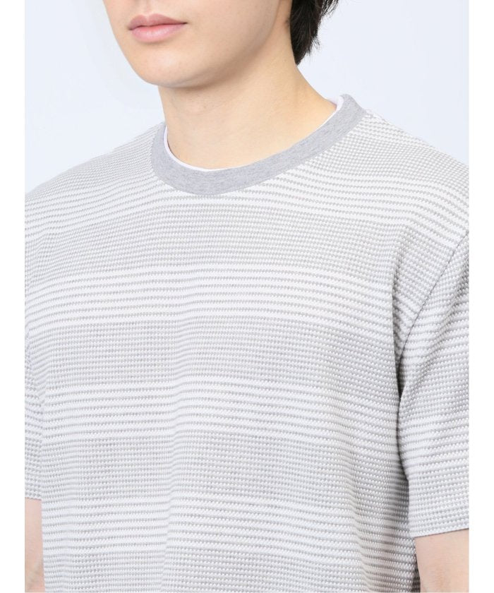 エムエフエディトリアル m.f.editorial ポップコーンボーダー フェイククルーネック半袖Tシャツ メンズ Tシャツ カットソー カジュアル インナー トップス ギフト プレゼント （ライトグレー） ライトグレー