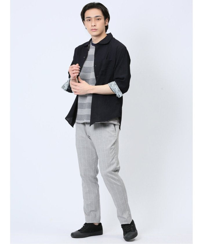 エムエフエディトリアル m.f.editorial ポップコーンボーダー フェイククルーネック半袖Tシャツ メンズ Tシャツ カットソー カジュアル インナー トップス ギフト プレゼント （ライトグレー） ライトグレー