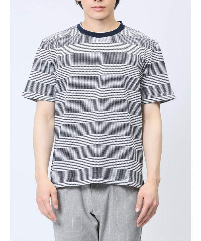 エムエフエディトリアル m.f.editorial ポップコーンボーダー フェイククルーネック半袖Tシャツ メンズ Tシャツ カットソー カジュアル インナー トップス ギフト プレゼント （ライトグレー） ライトグレー