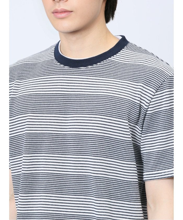 エムエフエディトリアル m.f.editorial ポップコーンボーダー フェイククルーネック半袖Tシャツ メンズ Tシャツ カットソー カジュアル インナー トップス ギフト プレゼント （ライトグレー） ライトグレー