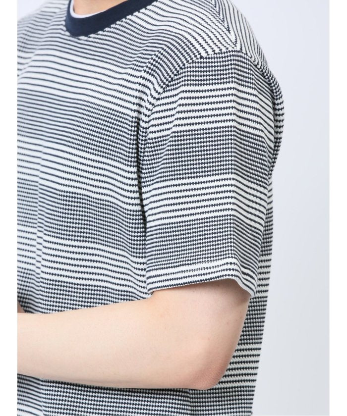 エムエフエディトリアル m.f.editorial ポップコーンボーダー フェイククルーネック半袖Tシャツ メンズ Tシャツ カットソー カジュアル インナー トップス ギフト プレゼント （ライトグレー） ライトグレー