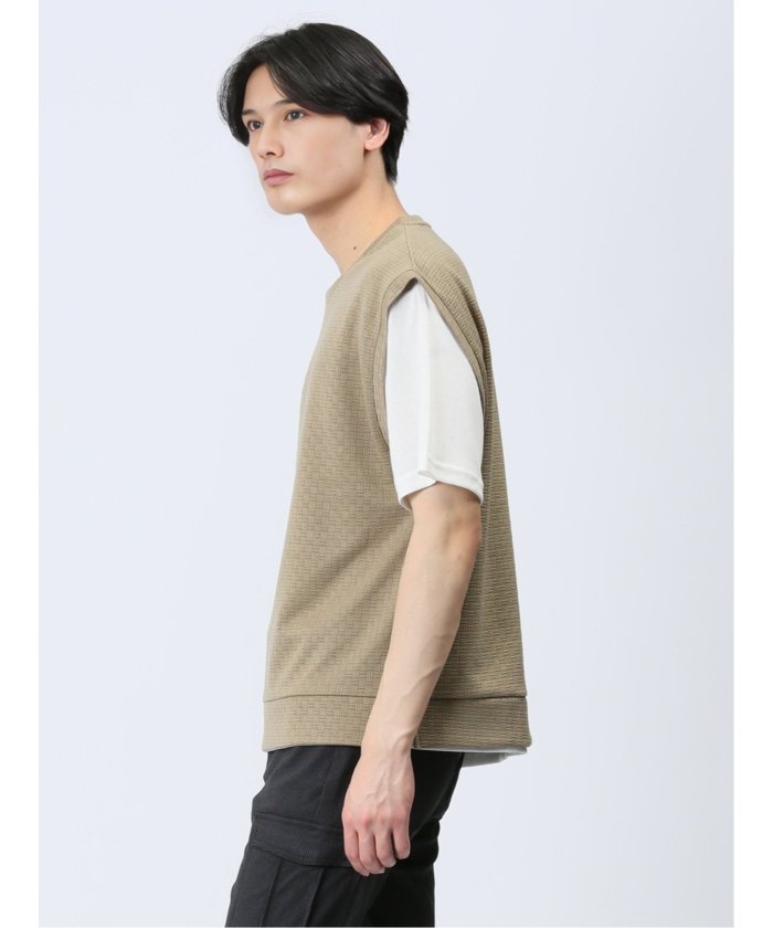 エムエフエディトリアル m.f.editorial クルーネックベスト&半袖Tシャツ アンサンブル メンズ Tシャツ カットソー カジュアル インナー トップス ギフト プレゼント （青） 青