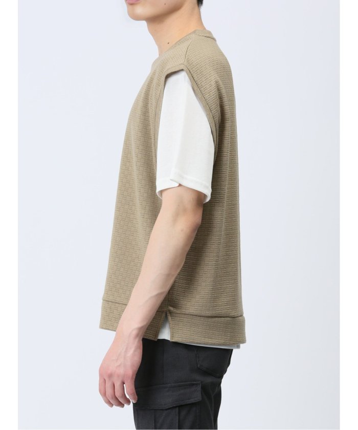 エムエフエディトリアル m.f.editorial クルーネックベスト&半袖Tシャツ アンサンブル メンズ Tシャツ カットソー カジュアル インナー トップス ギフト プレゼント （青） 青