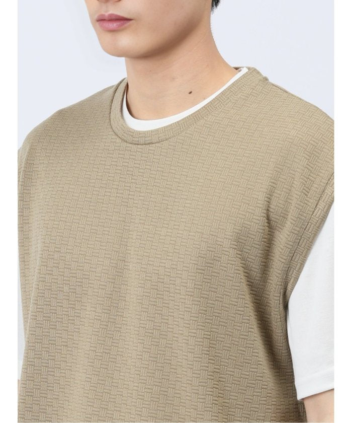 エムエフエディトリアル m.f.editorial クルーネックベスト&半袖Tシャツ アンサンブル メンズ Tシャツ カットソー カジュアル インナー トップス ギフト プレゼント （青） 青