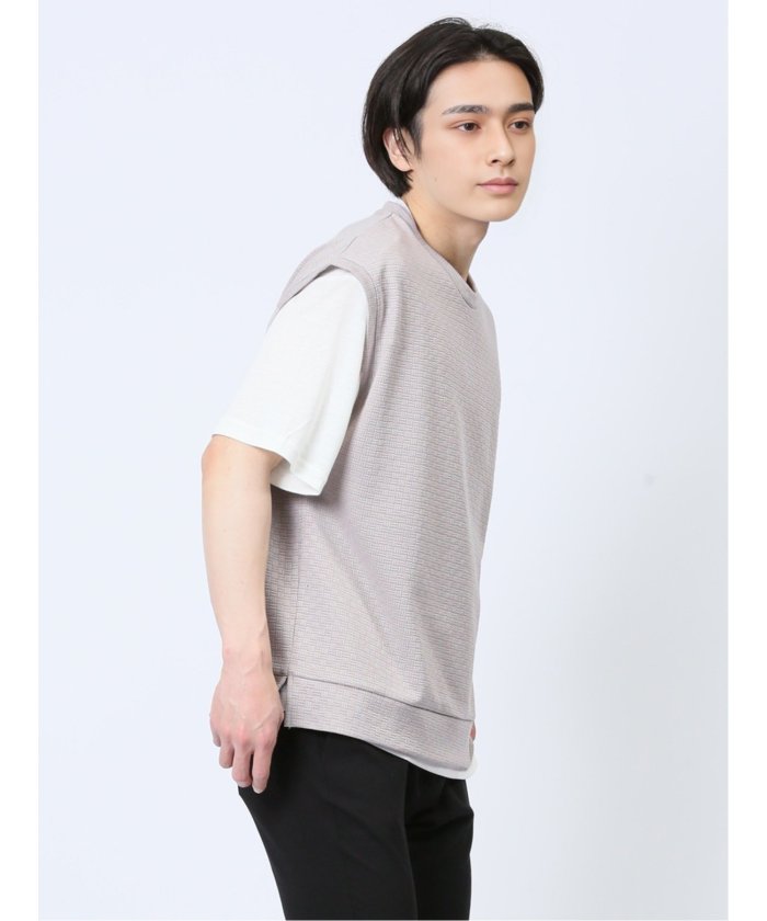 エムエフエディトリアル m.f.editorial クルーネックベスト&半袖Tシャツ アンサンブル メンズ Tシャツ カットソー カジュアル インナー トップス ギフト プレゼント （青） 青