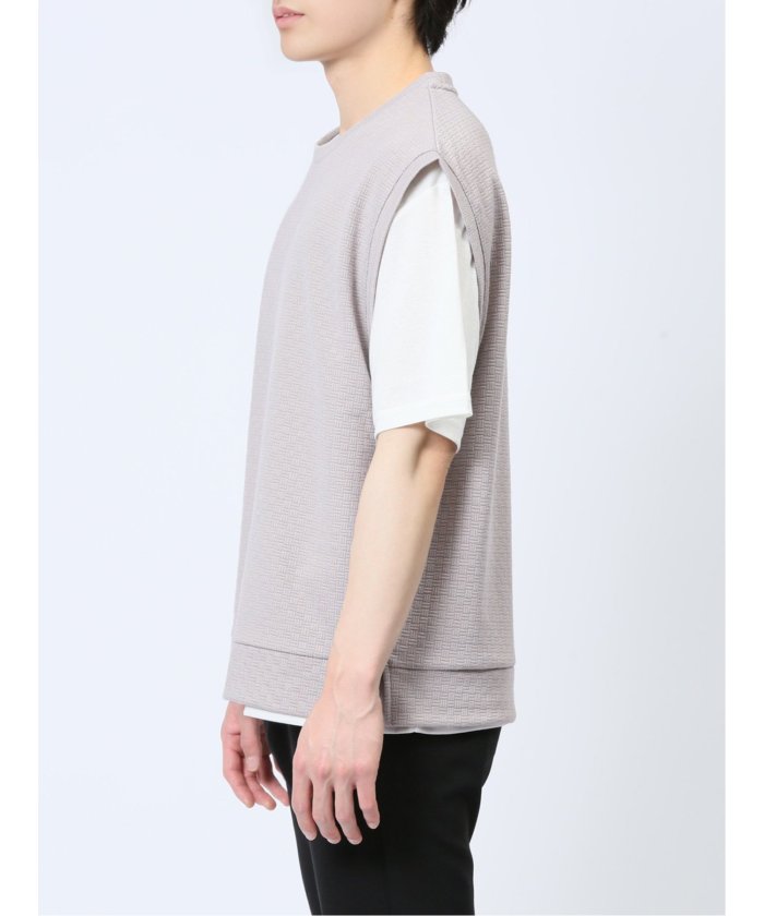 エムエフエディトリアル m.f.editorial クルーネックベスト&半袖Tシャツ アンサンブル メンズ Tシャツ カットソー カジュアル インナー トップス ギフト プレゼント （青） 青